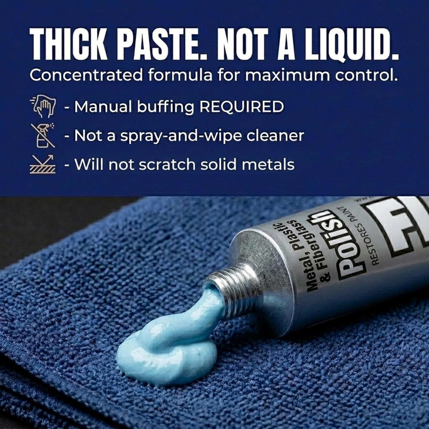 Flitz Metal Polish Paste - 5.29oz USA-Made Polish for Solid Chrome, Stainless Steel, & Aluminum - Non-Abrasive for Light Oxidation - Requires Manual Buffing - Not for Plated/Coated Surfaces (1 Pack)