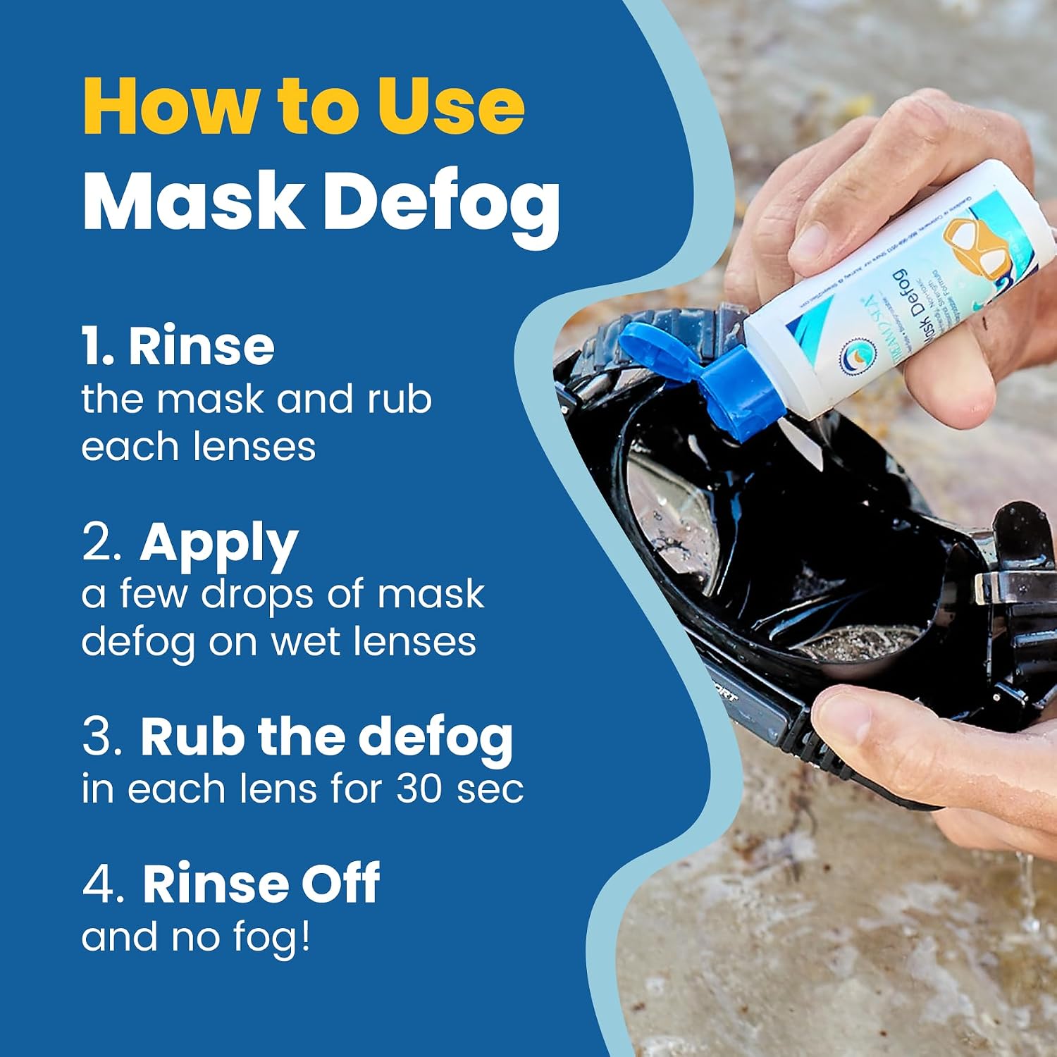 STREAM 2 SEA Reef Safe Anti-Fog Spray for Swim Goggles, Snorkel, Scuba & Ski Masks – Defogger for Diving, Snorkeling – 2Fl Oz