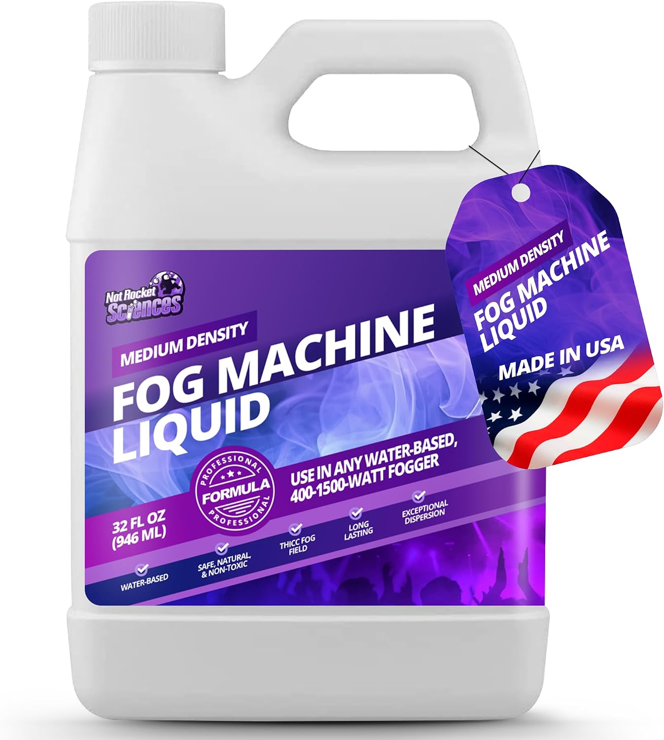 Fog Machine Liquid for Halloween Party and Events, Medium Density, 32oz