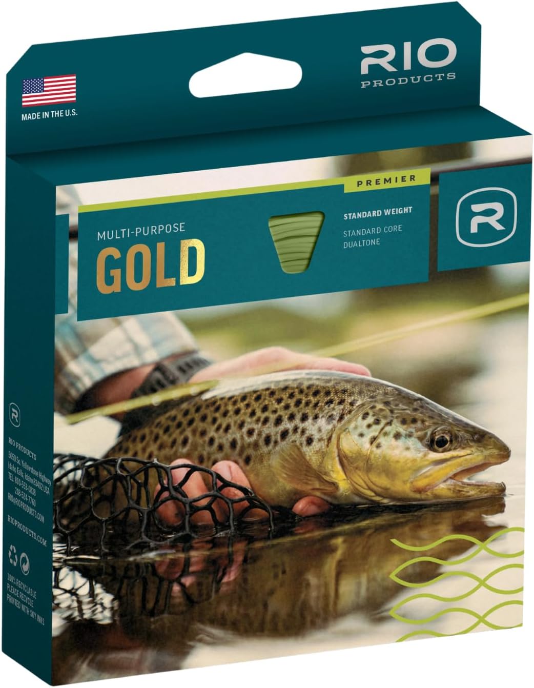 RIO PRODUCTS Premier Gold Fly Line, Easy to Cast Flies from Size 2 to 22, Ultimate All-Around Fly Line with Ultra-Slick Performance