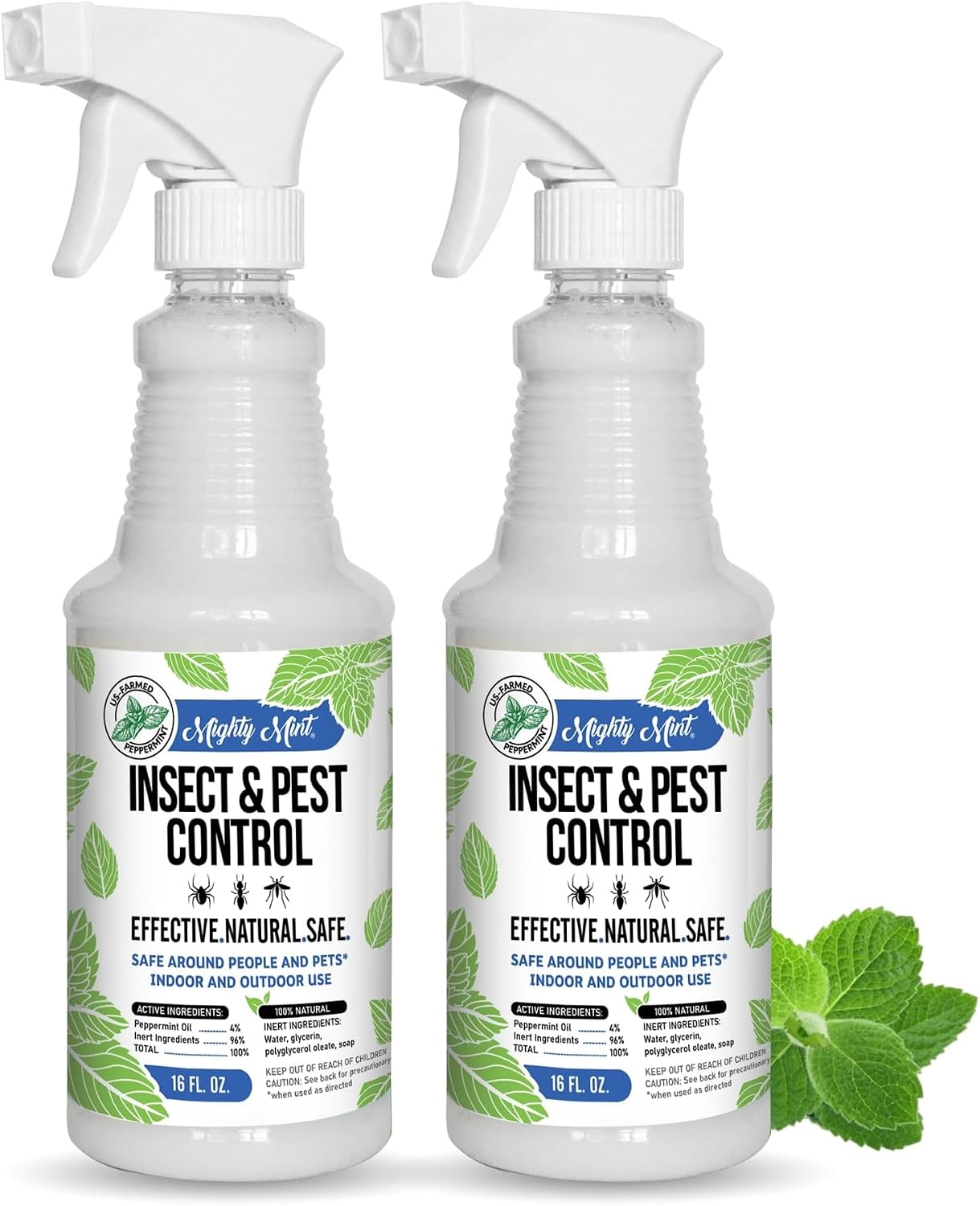 Mighty Mint Peppermint Oil Insect Repellent Spray, 16 oz, Pack of 2