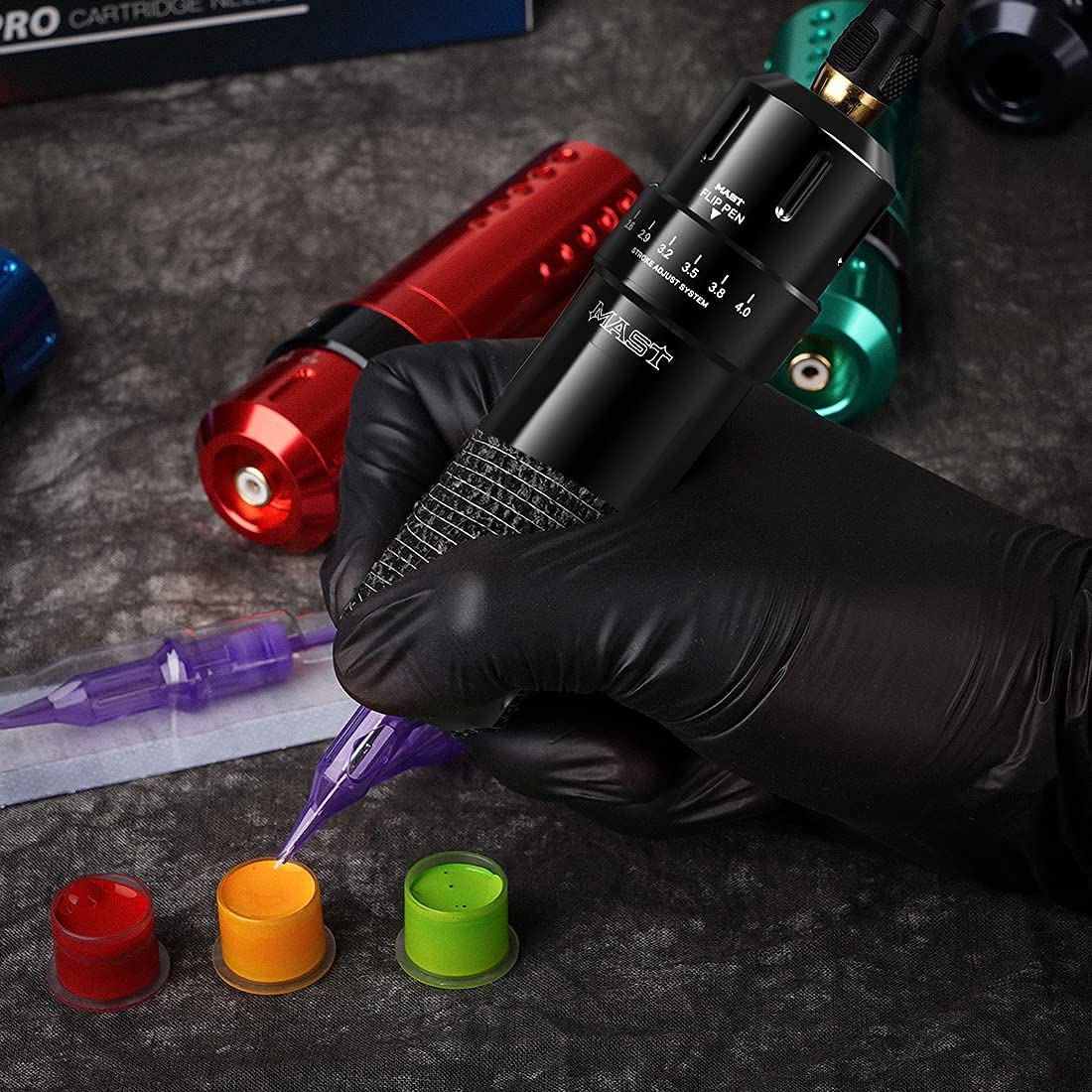 Mast Tattoo Flip Corded & Cordless Tattoo Gun Kit Rotary Tattoo Machine