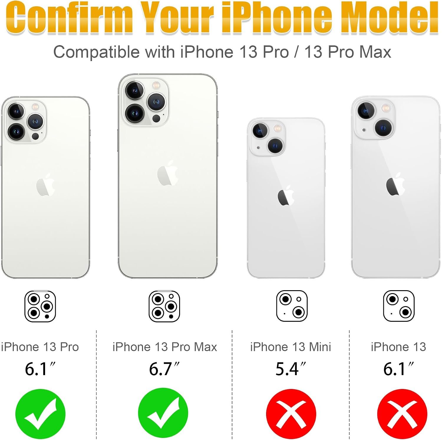 AGVEE 3+3 6 Pack for iPhone 13 Pro & Max Camera Lens Protector Cover