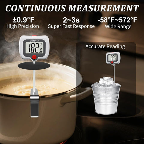 BOMATA Digital Candy Thermometer with Pot Clip, Deep Fry Oil Thermometer