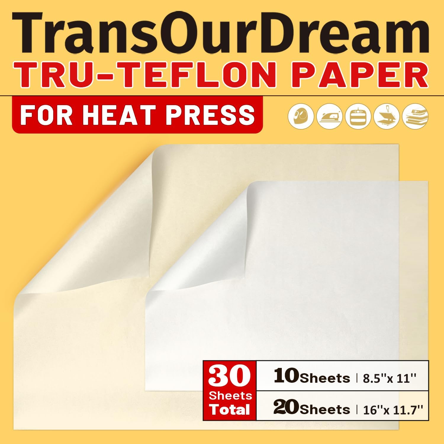 TransOurDream Heat Transfer Paper for Laser & Inkjet Printer (10 Sheets, 8.5x11", Light) Iron on Transfers for Light Fabric, Printable Heat Transfer Vinyl for T Shirts