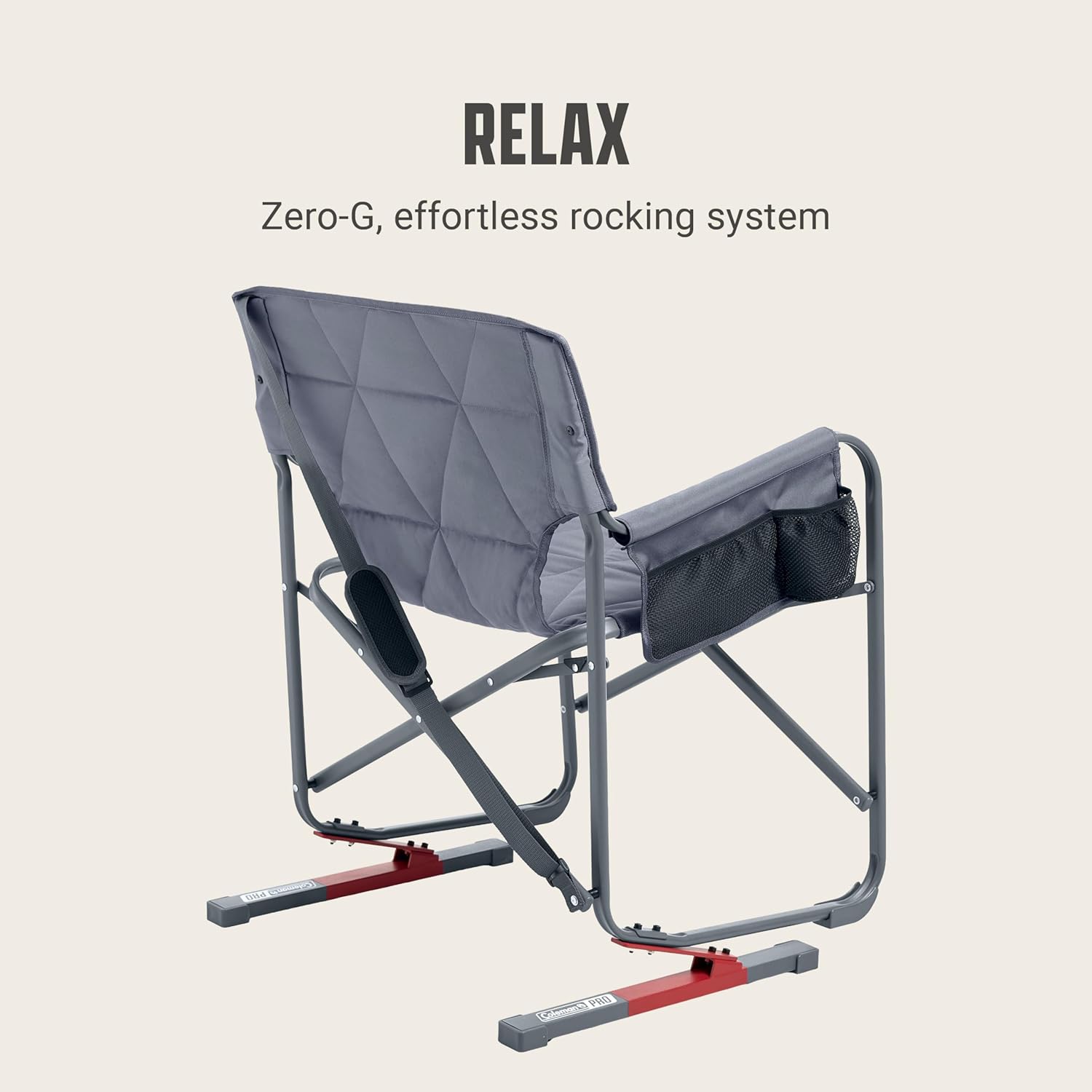 Coleman Pro Rocker Chair, Easy & Fast Folding, Up to 250lb Capacity, Great for Camping, Easily Portable, Mussel