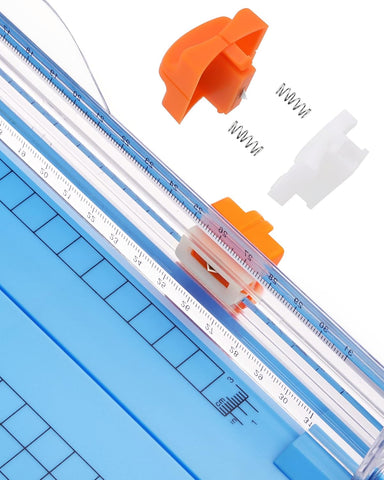 Firbon A4 Paper Cutter, 12 Inch Paper Trimmer with Extened Ruler, Blue