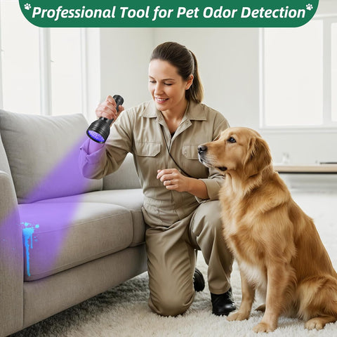 ESCO LITE Black Light for Pet Urine Detection UV Flashlight 395nm Pet Urine Detector Light for Cat Pee and Dog Stains Carpets Floors