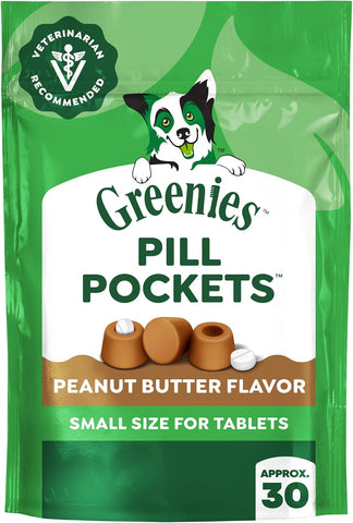 Greenies Pill Pockets Small Size Dog Treats, Peanut Butter, 3.2 oz