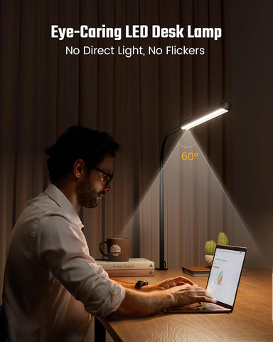SUPERDANNY Eye-Caring LED Desk Lamp Work Lamp Office Lamp with Side Clamp