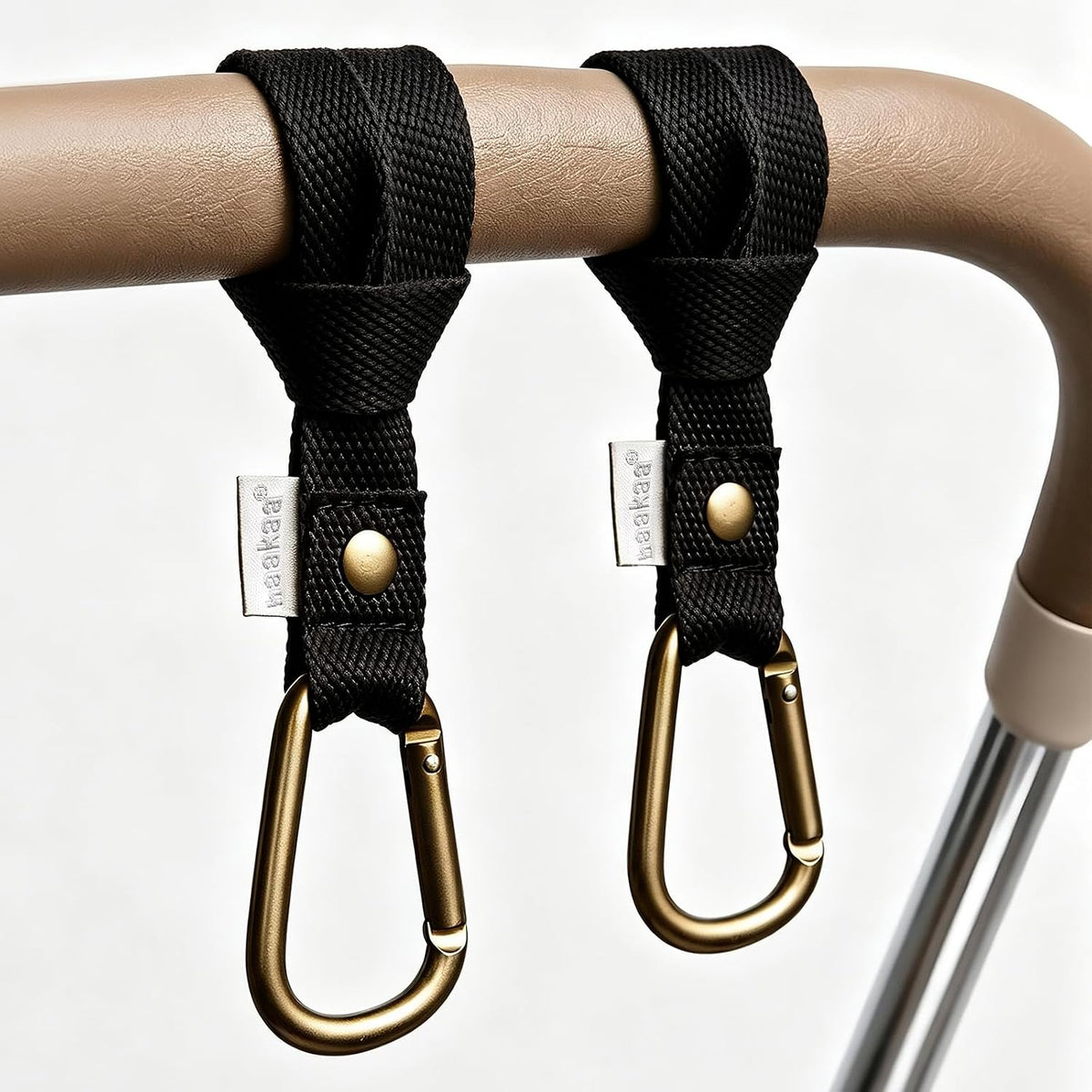 haakaa Baby Stroller Hooks for Bags, Black(2 Pack)- Simple to Use, Non-Slip