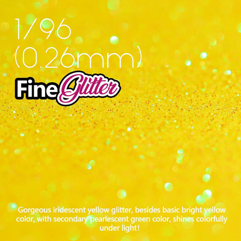 LEOBRO Yellow Glitter, 100g / 3.5 oz Iridescent Yellow Fine Glitter for Crafts, Resin, DIY Jewelry Keychains Flowers Party Decorations