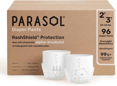 Parasol Size 4 (2T-3T) Chlorine-Free Pull-On Diaper Pants, 96 Count