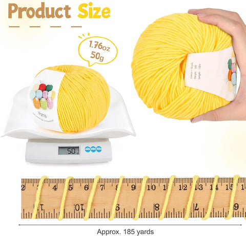 Katech Cotton Acrylic Blend Yarn for Crocheting-Crochet Yarn Set (Yellow