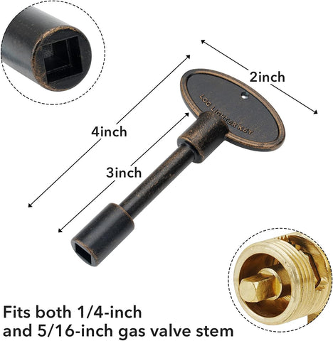 Stanbroil Universal 3-Inch Gas Valve Key Antique Copper