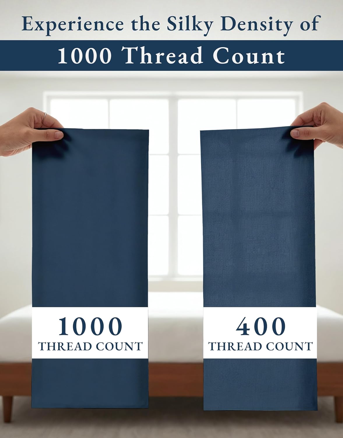 LANE LINEN Twin XL Sheets Deep Pockets 100% Egyptian Cotton - Estate Blue