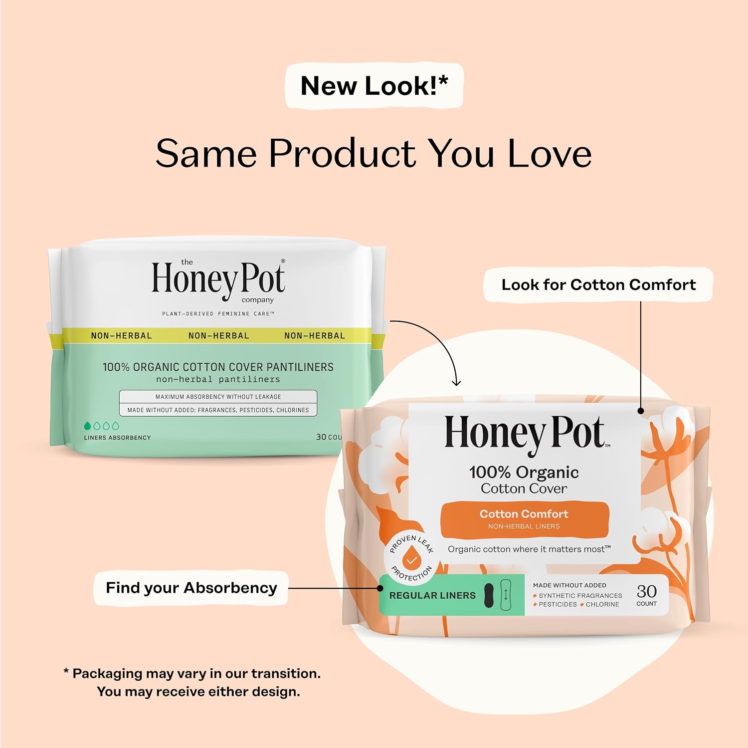 The Honey Pot Company - Cotton Comfort - Panty Liners for Women
