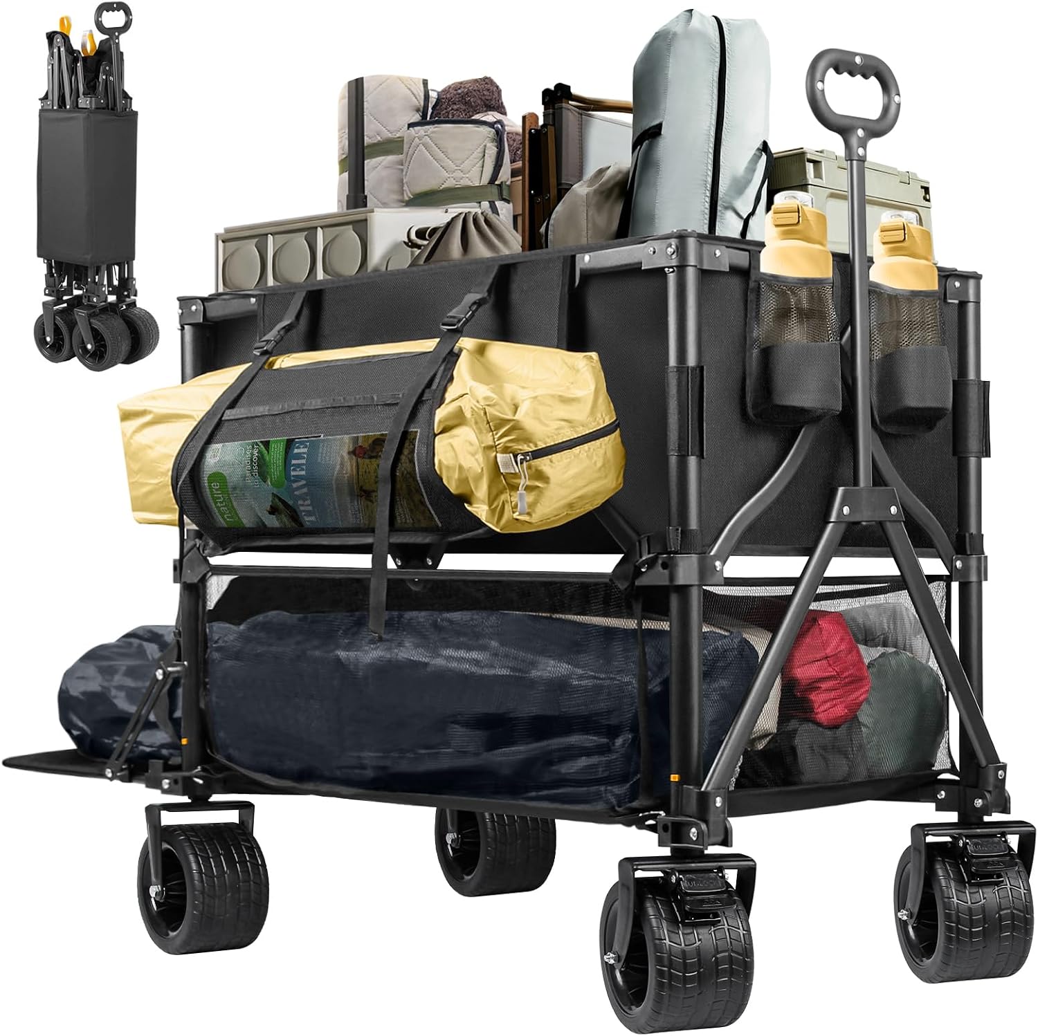 Double Decker Wagon 600lb Capacity & 400L Collapsible Sports Wagon