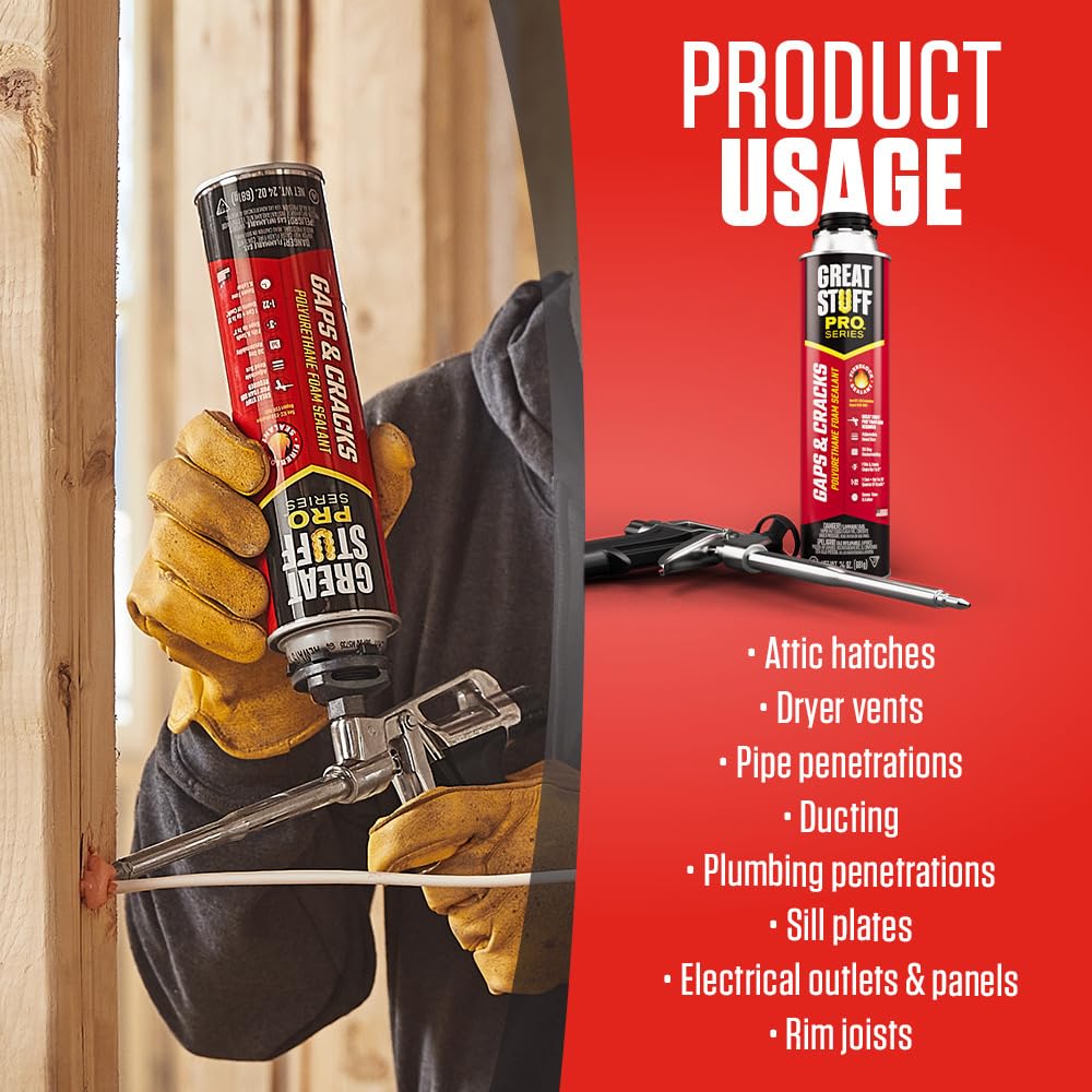 Great Stuff PRO Gaps & Cracks Spray Foam Insulation Sealant Kit