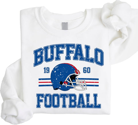 Olive Loves Apple Vintage Buffalo 1960 Football Sweatshirt for Men Women and Kids Distressed Game Day Pullover