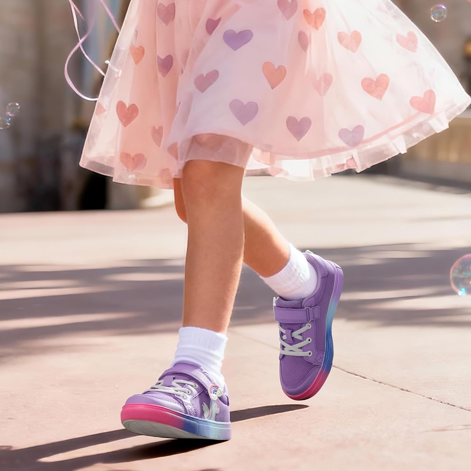 DREAM PAIRS Girls Shoes Toddler Sneakers Rainbow Storybook Casual School Walking Footwear for Toddler/Little Kids
