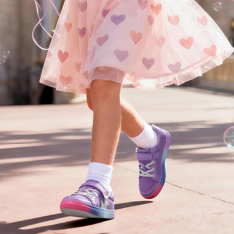DREAM PAIRS Girls Shoes Toddler Sneakers Rainbow Storybook Casual School Walking Footwear for Toddler/Little Kids