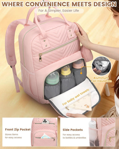Pritent Diaper Bag Backpack, Baby Bag Backpack Baby Essentials for Mom Dad