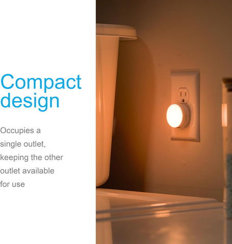 GE SleepLite Night Lights Plug into Wall, 4-Pack, Warm Amber