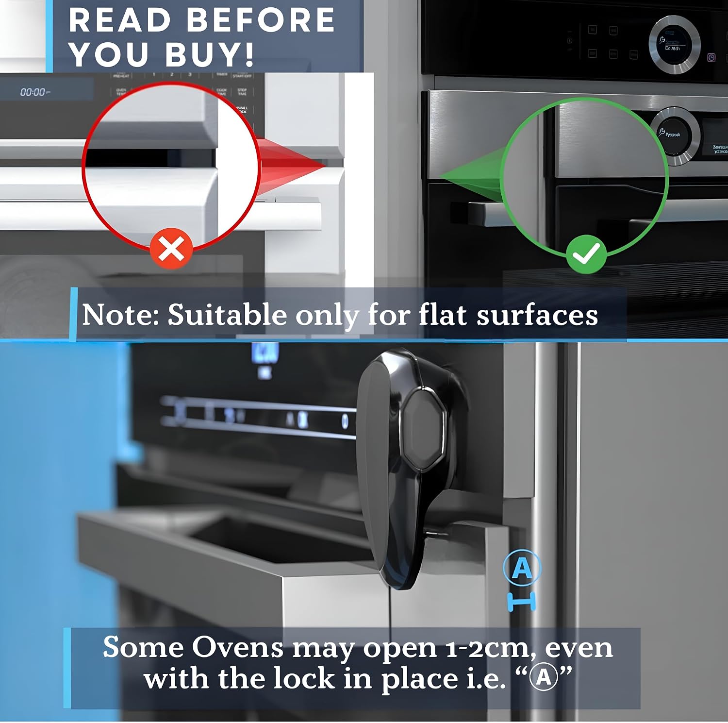 Baby Proof Me Oven Lock - Child Safety Door Lock, Appliance Baby Proofing