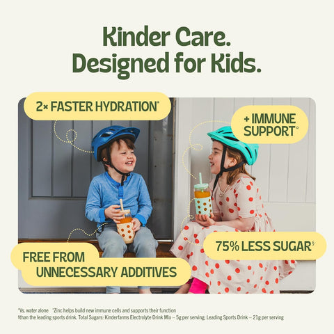 KinderFarms Kids Daily Hydration Electrolyte Powder, Fruit Punch, 16 Ct
