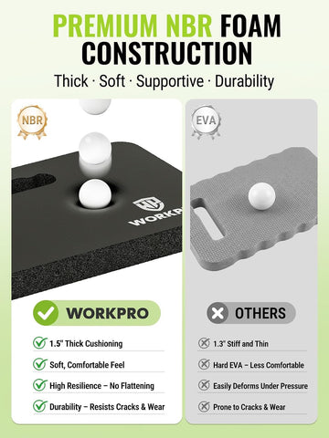 WORKPRO Extra Thick Kneeling Pad, 17.5 x 11 x 1.5 in, Black