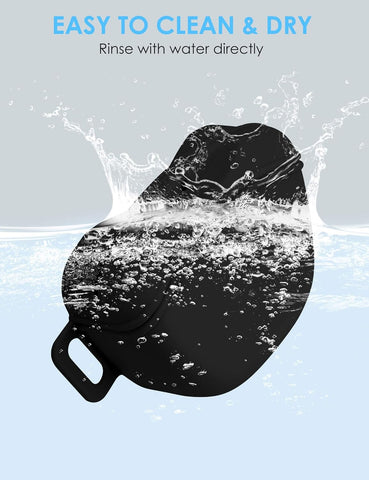 heouvo 1.67 Cup Magnetic Dog Treat Pouch with Training Clicker (Black)