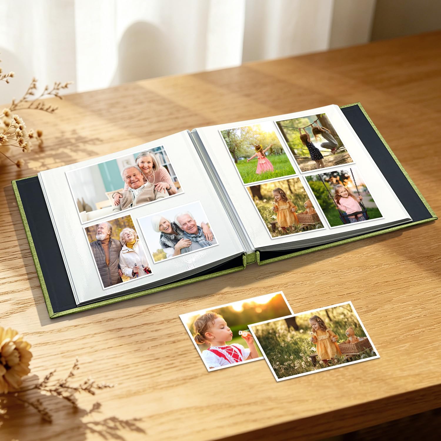 Large Photo Album Self Adhesive Scrapbook Album for 4x6 5x7 8x10 Pictures DIY Photo Book as Scrapbooking Supplies Kits, Birthday Gifts for Women Mom Wedding Baby Family Travel