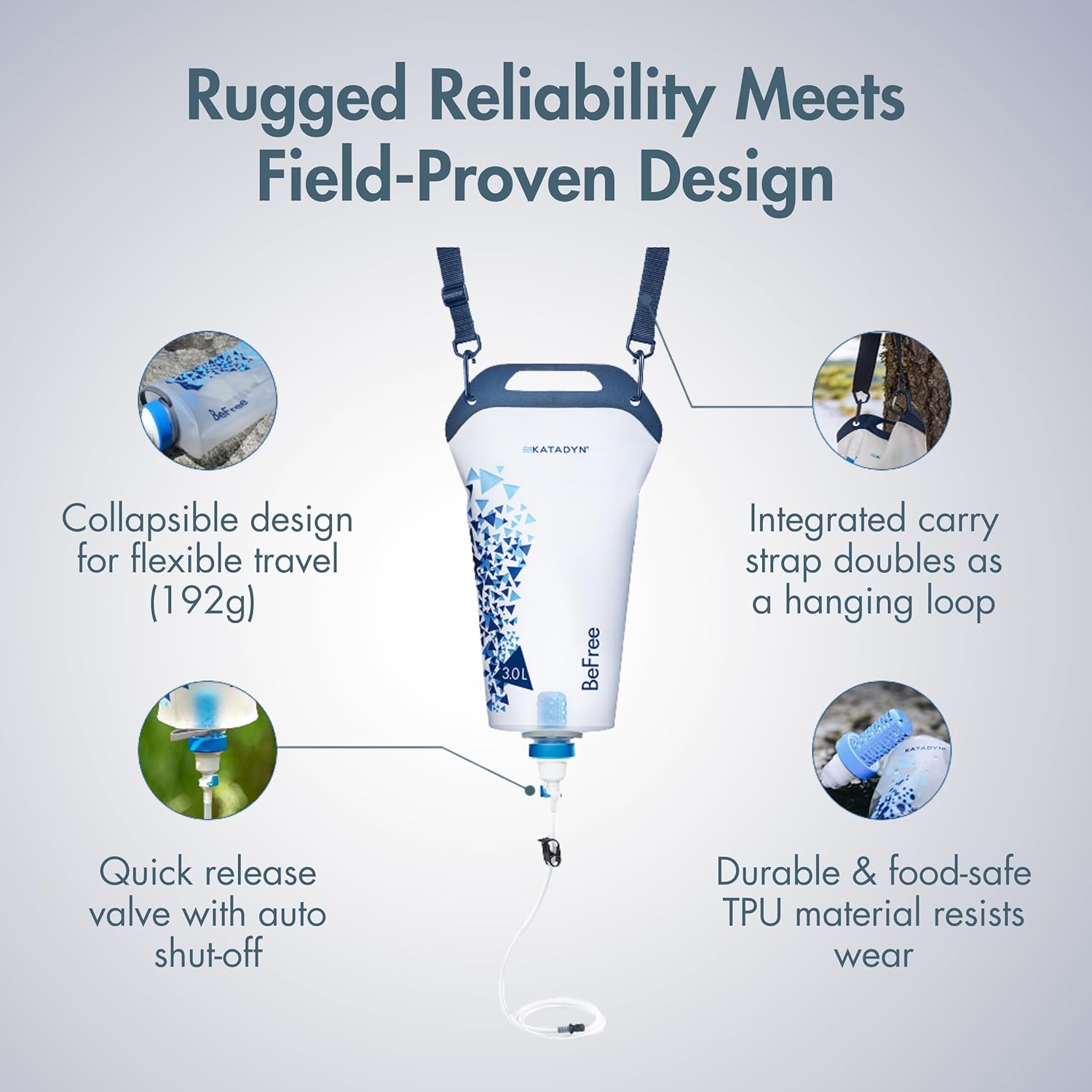 Katadyn BeFree Gravity Water Filter 3L for Camping, Backpacking & Hiking