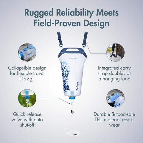 Katadyn BeFree Gravity Water Filter 3L for Camping, Backpacking & Hiking