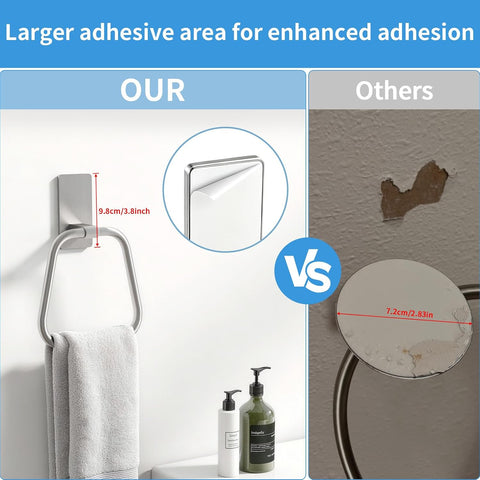 JUYSON Adhesive Hand Towel Holder for Bathroom, No Drill Towel Ring