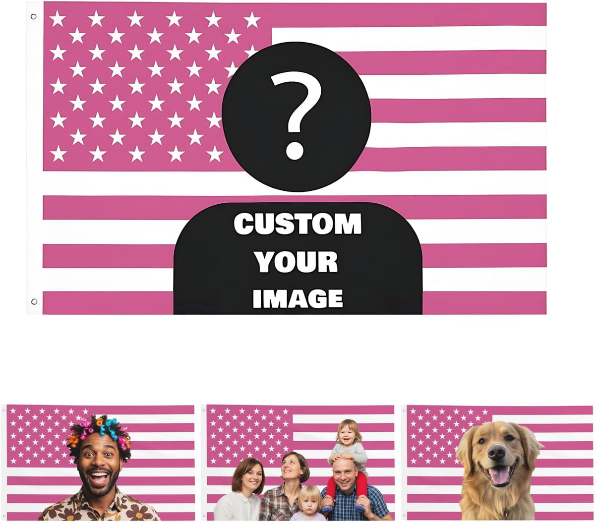 Nxwdwqa Custom Pink America Flag 3X5 Ft Personalized Flags Design Your Image Funny Tapestry Poster For Decorate Clubs Concerts Bars University Dormitories Living Rooms Bedrooms
