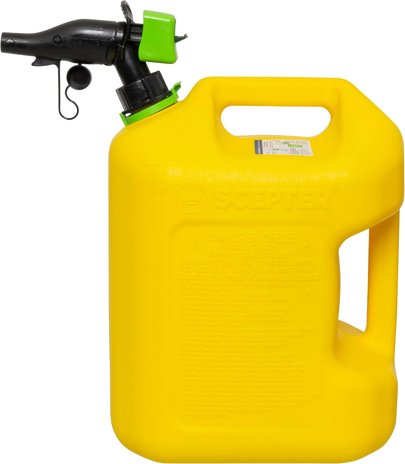 Scepter 5G Gas Can with Spill Proof SmartControl Spout, Diesel Only, Yellow