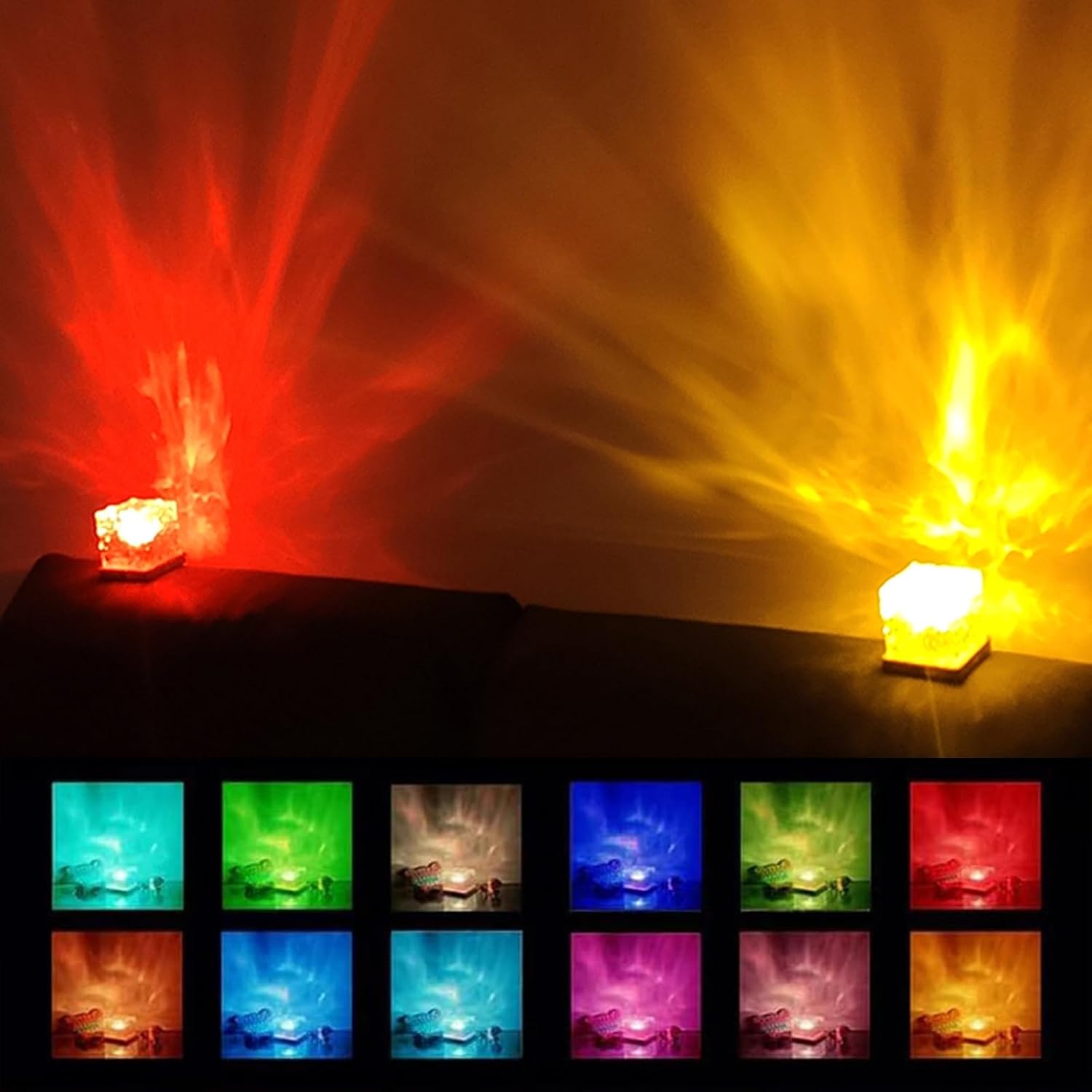 Ocean Wave Projector Light, Rechargeable Shower Light Ocean Lamp 16 Color