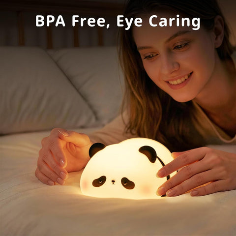 BrizLabs Cute Panda Night Light for Kids, Rechargeable Nursery Nightlight