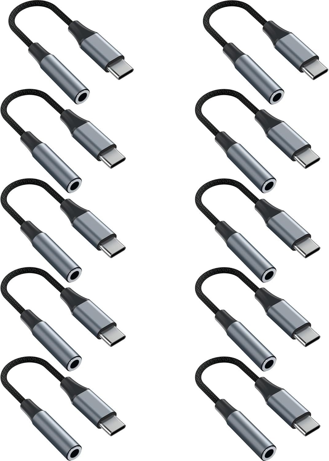 1pcs Black USB C to 3.5mm Female Headphone Jack Adapter