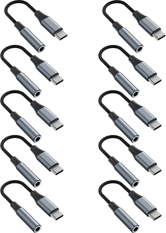 1pcs Black USB C to 3.5mm Female Headphone Jack Adapter