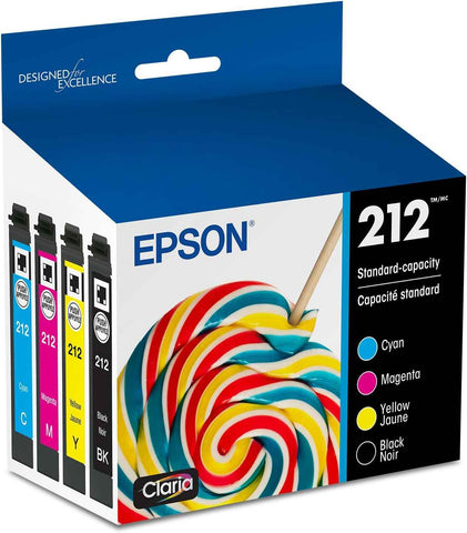 Epson 212 Genuine Ink Cartridge Black and Color Combo Pack T212120-BCS | Works With WorkForce WF-2830 WF-2850 Expression XP-4100 XP-4105 Inkjet Printers