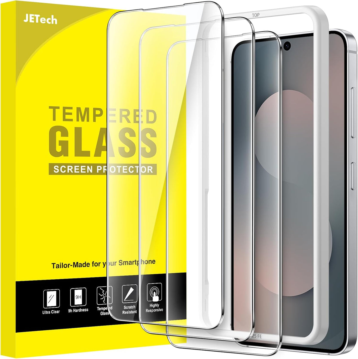 JETech Screen Protector for Samsung Galaxy S25 FE, 3-Pack