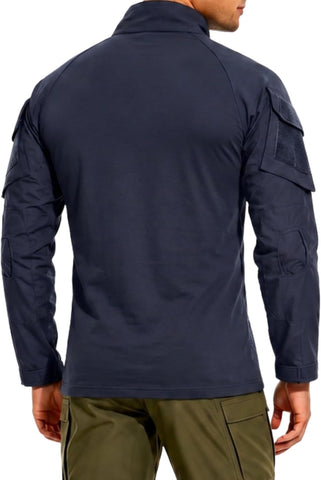 TACVASEN Men's Tactical Long Sleeve Combat Shirt 1/4 Zip Airsoft Hiking