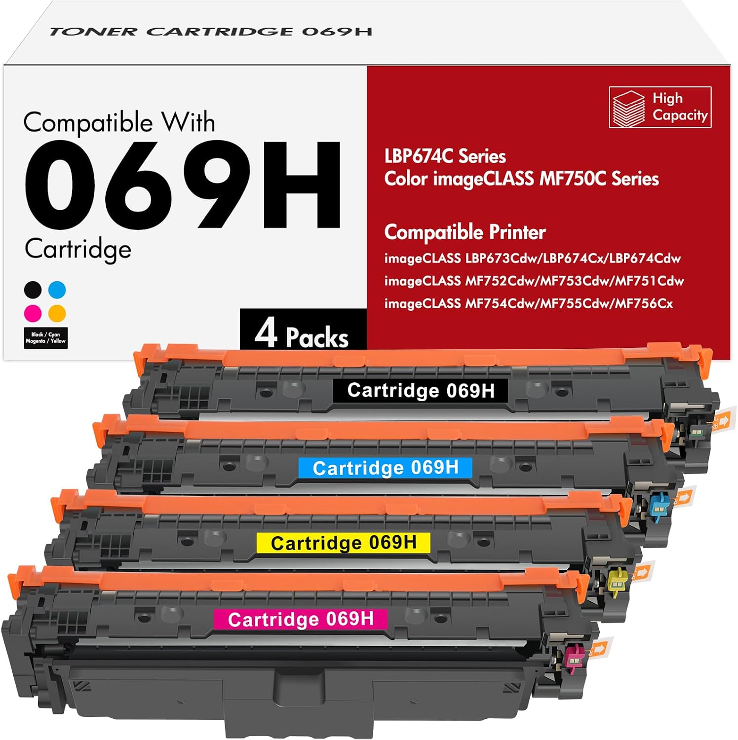 069 069H Toner Cartridge Set for Canon MF753Cdw 069 MF751Cdw High Capacity