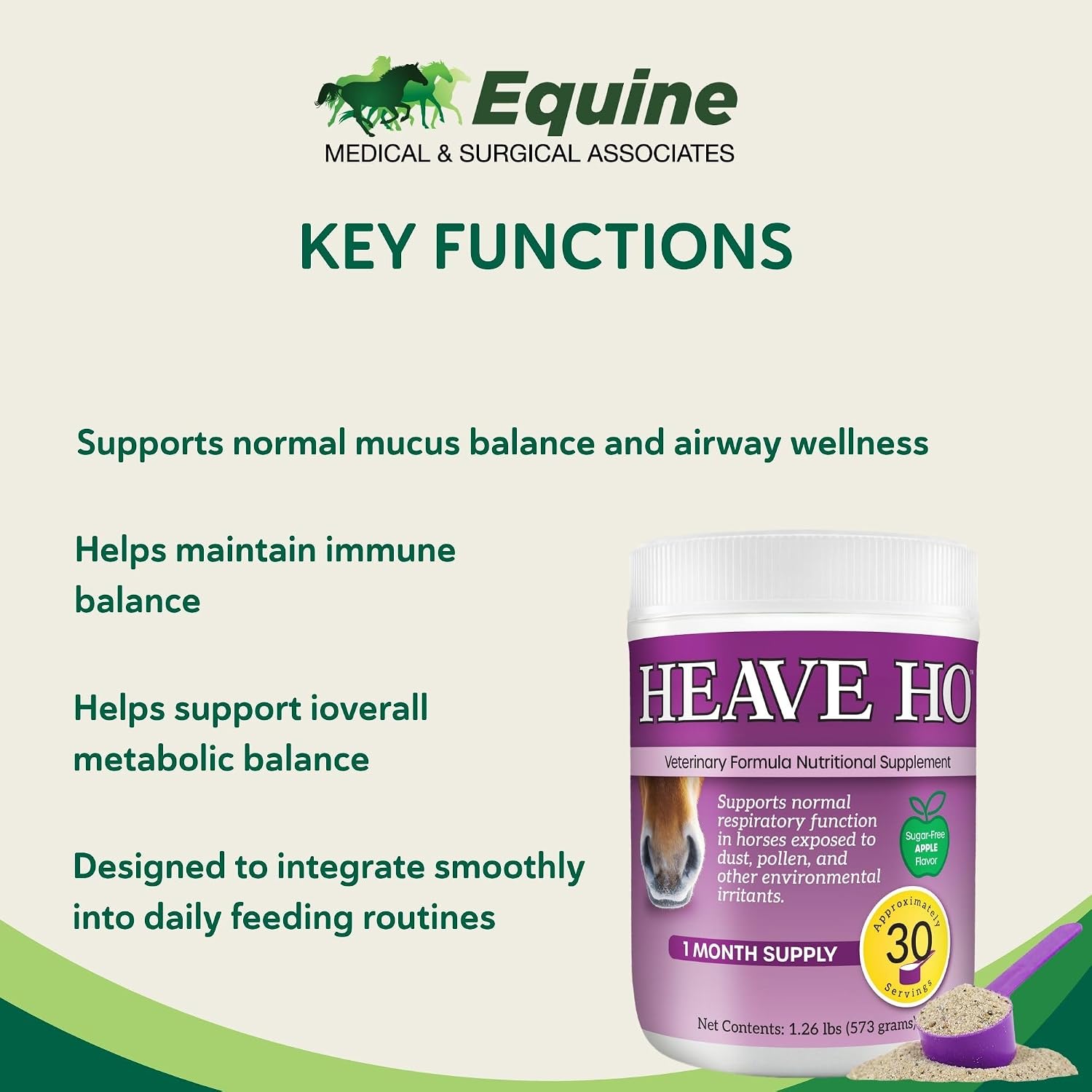 HEAVE HO Equine Respiratory & Immune Support Supplement, 30 Servings