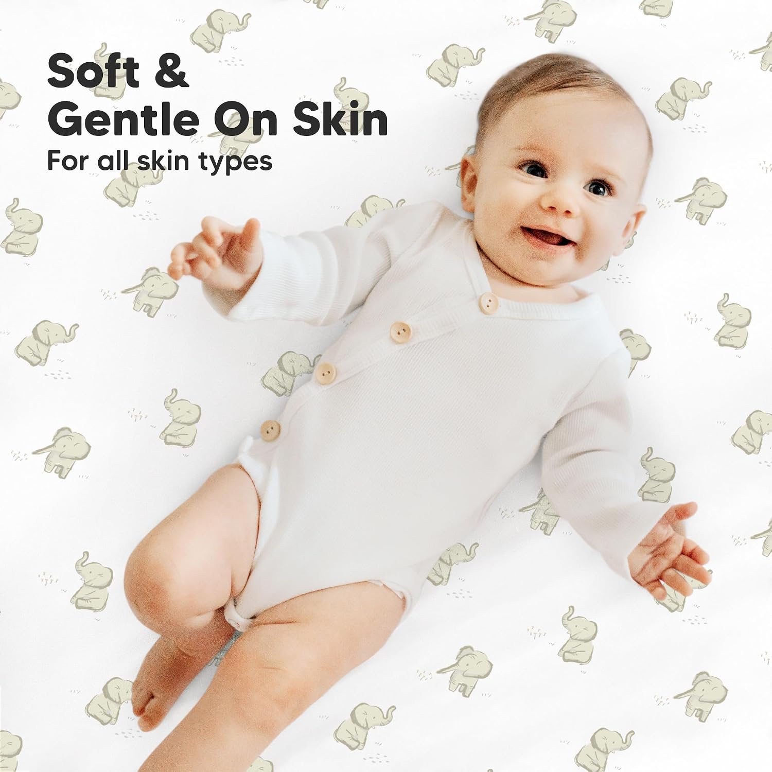 2-Pack Mini Crib Sheets Fitted, 38x26 Pack N Play Mattress Sheets (Elly)