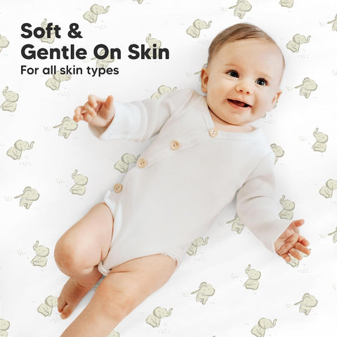 2-Pack Mini Crib Sheets Fitted, 38x26 Pack N Play Mattress Sheets (Elly)