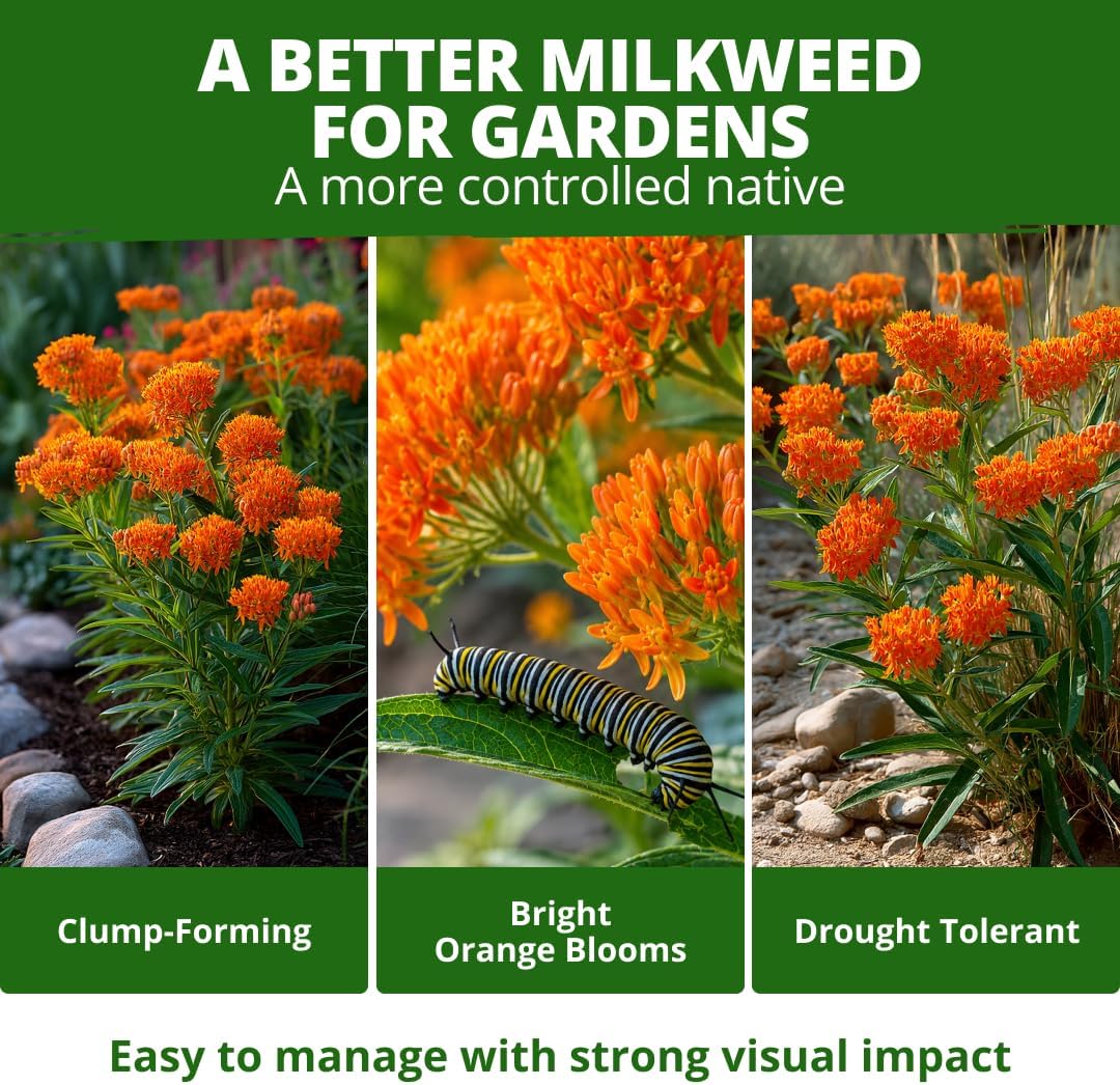 HOME GROWN Butterfly Milkweed Seeds for Planting, 2 Pack,Asclepias tuberosa